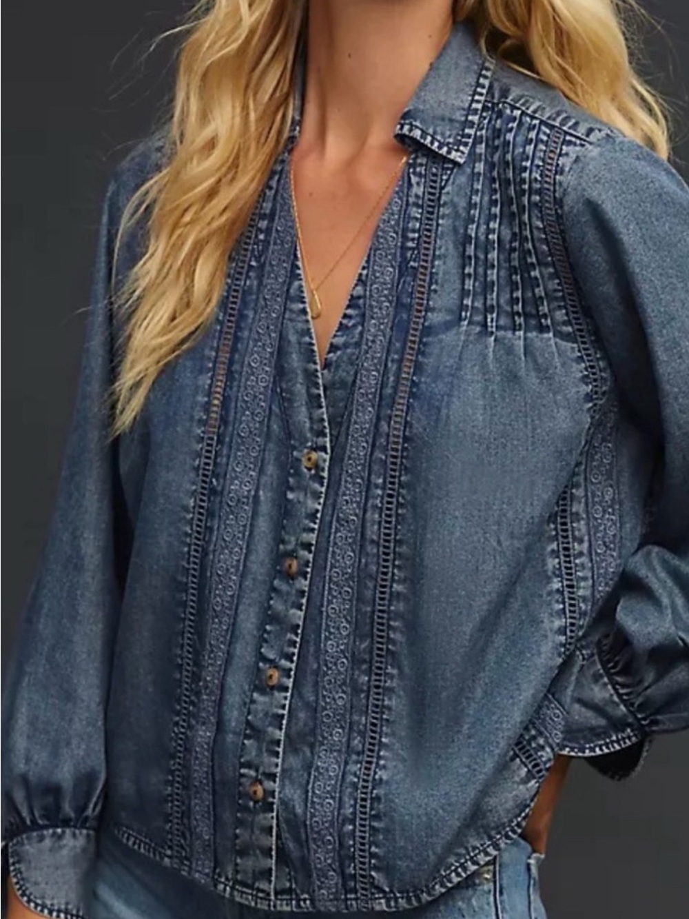Pilcro Denim Button-Down Shirt -/Jacket